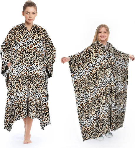 Miniatura 8 de Tirrina Manta poncho de polar 2 en 1, muy suave y cómoda, para adultos mujeres, hombres y niños para uso interior o al aire libre, 55x80 pulgadas