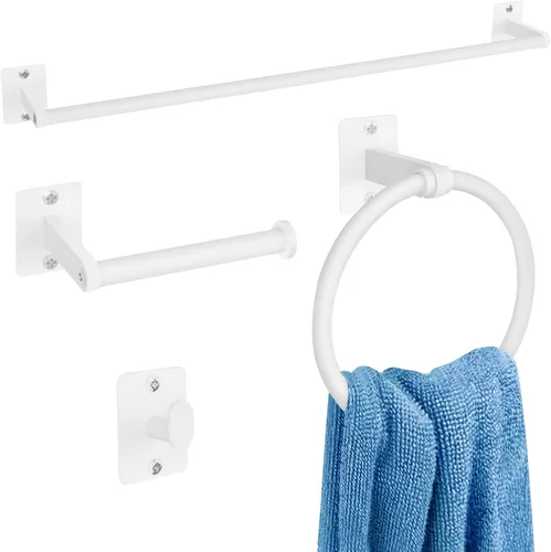 Miniatura 9 de KLJKPA - Juego de accesorios de baño, juego de 4 piezas de accesorios de baño dorados, barra de toalla de 24 pulgadas, toalleros para baño, ganchos