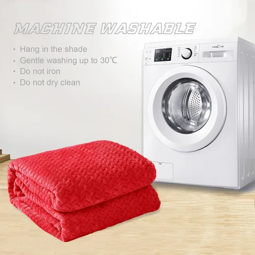 Miniatura 8 de Exclusivo Mezcla - Manta de tamaño king de vellón, color rojo, para cama, 90 x 104 pulgadas, suave, acogedora, en 3D, de franela, en jacquard