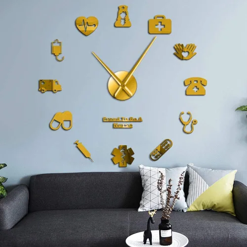 Miniatura 7 de XDG Proud to Be A Nurse Doctor & Nurse Kit DIY Relojes de pared grandes para oficina médica, hospital, decoración de pared, reloj de manos largas