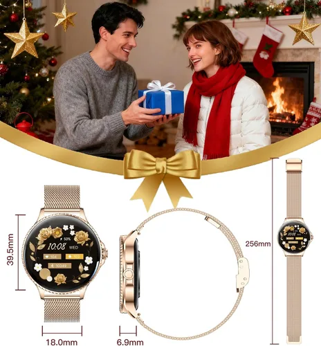 Miniatura 8 de Relojes inteligentes para mujer, rastreadores de actividad de 1.27 pulgadas con llamadas Bluetooth (respuesta y marca), frecuencia cardíaca, sueño