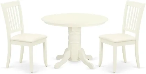 Miniatura 10 de East West Furniture SHDA3-BLK-C - Juego de mesa de comedor de 3 piezas para espacios pequeños que contiene una mesa de cocina redonda con pedestal