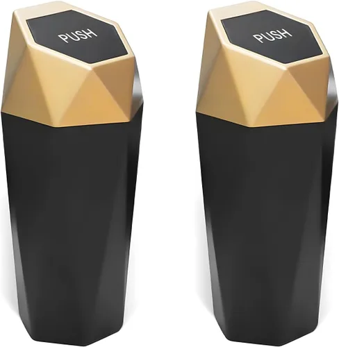 Miniatura 16 de Cubo de basura para automóvil con tapa, mini cubo de basura portátil para automóvil, pequeño diseño de diamante a prueba de fugas, contenedores
