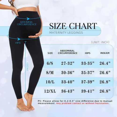 Miniatura 6 de Purplepig Leggings de maternidad sobre el vientre, no se transparentan, levantamiento de glúteos, suaves, pantalones de entrenamiento para embarazo