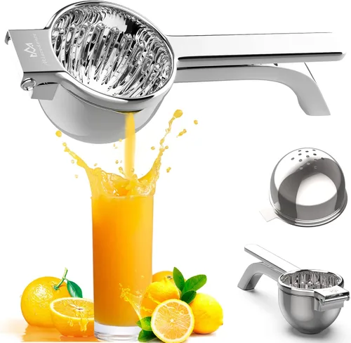 Exprimidor de limón grande, exprimidores manuales de acero inoxidable exprimidor de cítricos de todos los tamaños de frutas pueden exprimir jugo,