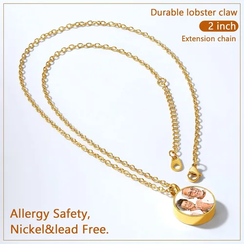 Miniatura 282 de FindChic Collares personalizados con urna para cenizas, barra vertical, gato, luna, reloj de arena, garra de perro, acero inoxidable, chapado en oro
