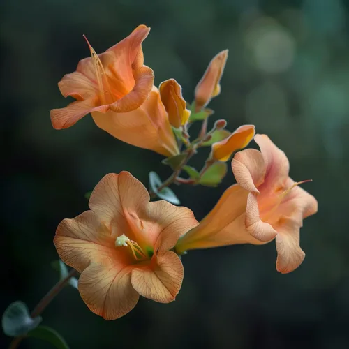 Miniatura 4 de 2 enredaderas de trompeta - Plantas vivas de 6 a 12 pulgadas de alto - enredaderas de colibrí con floración de rápido crecimiento - Campsis radicans