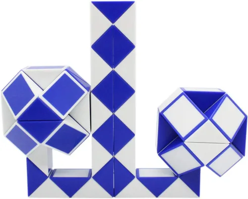 Miniatura 3 de Mipartebo Magic Snake Cube Twist Puzzle 72 Cuñas Tamaño Grande Azul Juguetes para ansiedad con forma de serpiente, regalos de fiesta para niños