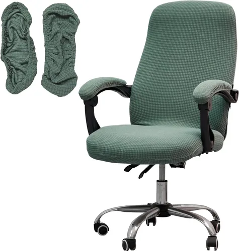 Miniatura 15 de Melaluxe Funda para silla de oficina con fundas para reposabrazos, funda elástica universal para silla de escritorio, fundas para silla