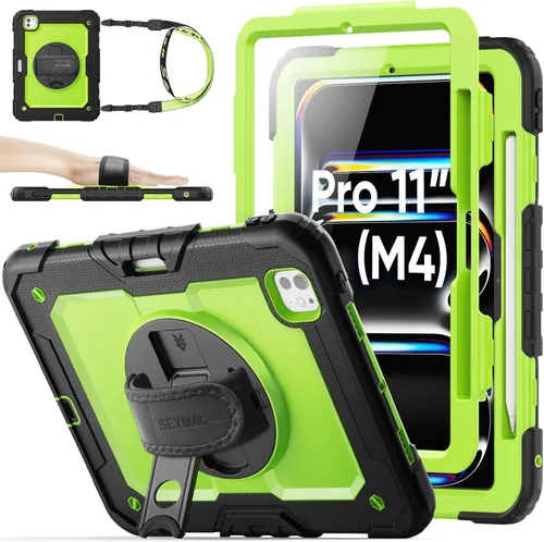 Miniatura 25 de SEYMAC stock Funda protectora para iPad Air de 11 pulgadas M3 2025/M2 2024 (Air 7ª/6ª generación), funda resistente con protector de pantalla