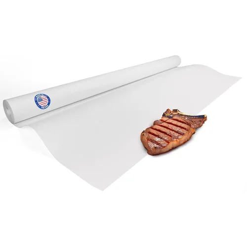 Rollo de papel de carnicero blanco de 48" x 1200" (100 pies) - Papel natural de grado alimenticio fabricado en EE. UU. para cocinar carne y pescado
