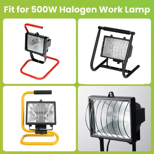 Miniatura 3 de Lustaled Bombillas halógenas de 500 W, R7s, bombilla LED de 4.646 in, 4.7 pulgadas, bombillas halógenas T3, 2800 K, blanco cálido, tipo J, doble