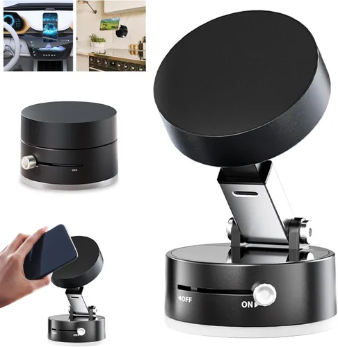 Newvenper Soporte magnético para teléfono al vacío, soporte de teléfono con ventosa actualizado, aplicación multiescenario, soporte magnético