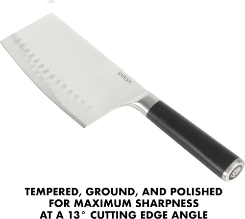 Miniatura 3 de Babish - Cuchillo de navaja forjado de 6.5 pulgadas – Cuchillo de cocina de acero alemán de alto carbono 1.4116 de espiga completa para cortar