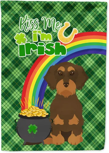 Miniatura 167 de Caroline's Treasures WDK4731GF - Bandera decorativa para jardín del día de San Patricio, color negro y tostado, Airedale Terrier, para jardín