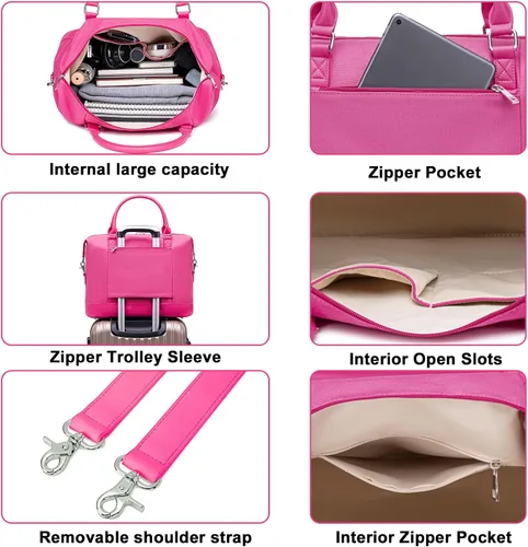 Miniatura 21 de BLUBOON Bolsas de viaje con cremallera, bolsa de lona para mujer, bolsa de fin de semana para mujer, bolsa de lona para llevar en la bolsa de lona