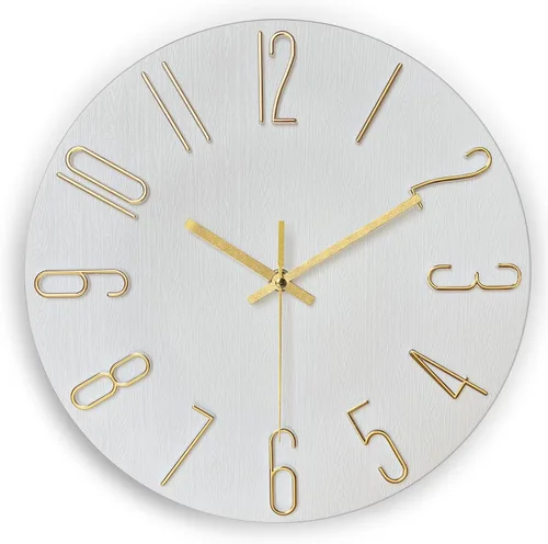 Miniatura 8 de AIRUIFU Reloj de pared de 12 pulgadas, silencioso y sin tictac, moderno, funciona con pilas - Analógico pequeño y clásico para oficina, hogar, baño