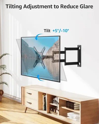 Miniatura 6 de MOUNTUP Soporte de pared para TV de movimiento completo para la mayoría de televisores de 13 a 42 pulgadas, brazo articulado de extensión de 21.7