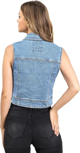 Miniatura 2 de Wax Jeans Chaleco de mezclilla recortado clásico para mujer
