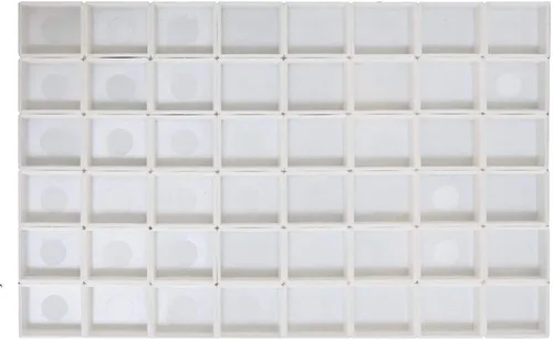 Miniatura 14 de 150 piezas de plástico transparente vacío para acuarelas – 0.07 onzas líquidas de capacidad, bandejas de pintura recargables para acuarelas sólidas