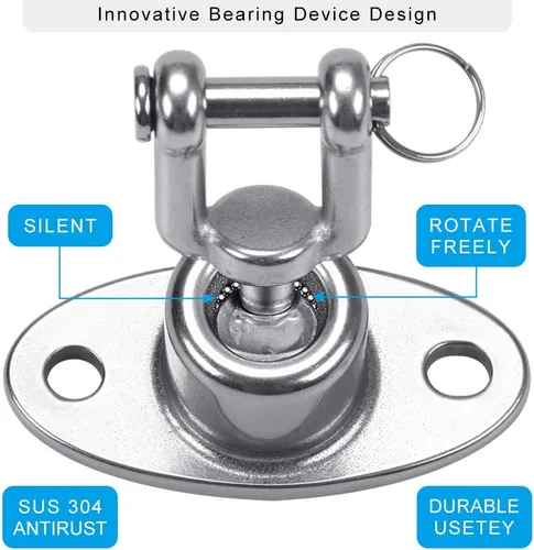 Miniatura 4 de BeneLabel Kit de cadenas oscilantes para neumáticos, rotación de 360°, colgador de columpio resistente con cadenas y ganchos recubiertos