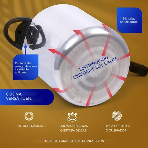 Miniatura 6 de Universal Olla a presión antioxidante de 6.3 cuartos de galón / 6 litros, olla a presión de aluminio para 7 porciones, distribución uniforme