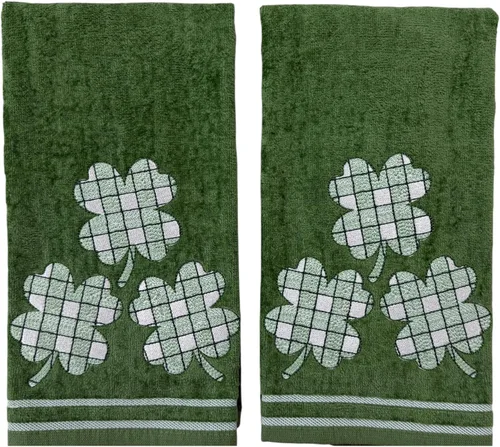 Miniatura 11 de Serafina Home Toallas de mano de baño irlandesas del día de San Patricio: suave y absorbente para invitados de cocina con bordado de trébol verde