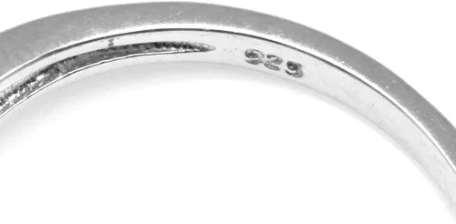 Miniatura 4 de Silvershake Anillo de compromiso trenzado de plata de ley 925 chapada en oro blanco