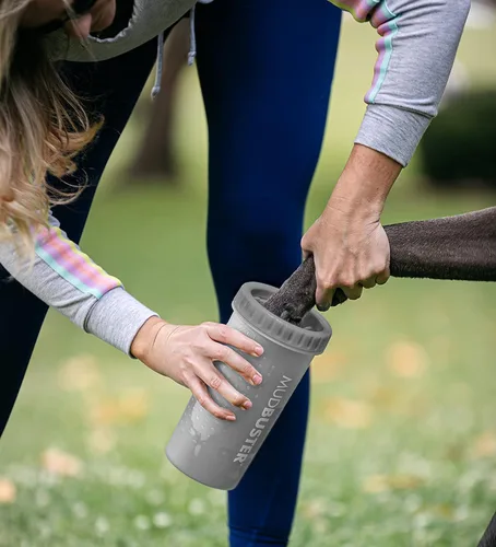 Miniatura 6 de Dexas MudBuster Limpiador portátil para patas de perro, accesorio para mascotas de gran calidad premium, tamaño grande, color gris