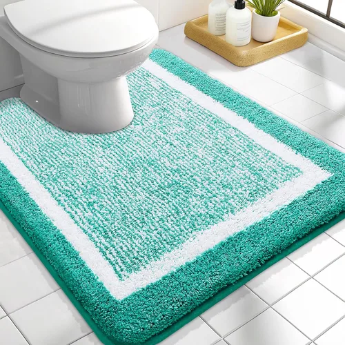 Miniatura 67 de OLANLY Alfombras de baño 24x16, tapete de baño de microfibra extra suave y absorbente, antideslizante, lavable a máquina, alfombra de baño esponjosa