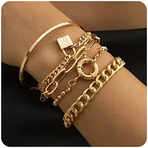 Miniatura 7 de 5 pulseras con dije de candado para mujeres y adolescentes, accesorios de mano de fiesta, Aolly, No es una piedra preciosa