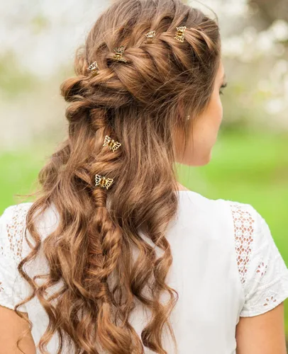 Miniatura 3 de Wecoe 30 pinzas pequeñas de mariposa doradas, pequeñas pinzas de garra pequeñas, lindas pinzas decorativas para el cabello con flores, accesorios