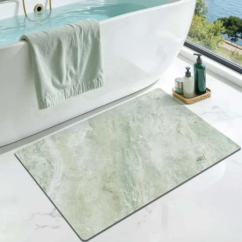 Miniatura 10 de LUMI Tapetes de baño ultra delgados, superabsorbentes, de secado rápido, antideslizantes, para debajo de la puerta, bañera, lavabo y ducha, 17 x 30