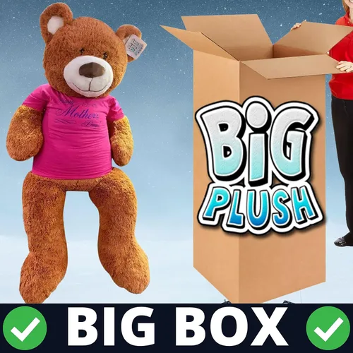 Miniatura 4 de Big Plush Oso de peluche para mamá, suave oso de peluche gigante de 5 pies, lleva camiseta extraíble, feliz día de la madre, color marrón miel
