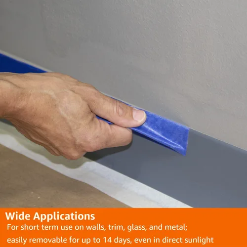 Miniatura 6 de Amazon Basics Cinta azul para pintores, 1.88 pulgadas x 180 pies, juego de 6 rollos