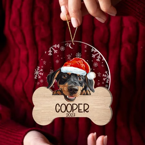 Miniatura 120 de Nazenti American Pit Bull Terrier Adorno de Navidad, adorno de perro fotográfico, adorno de perro personalizado, adornos de fotos de madera