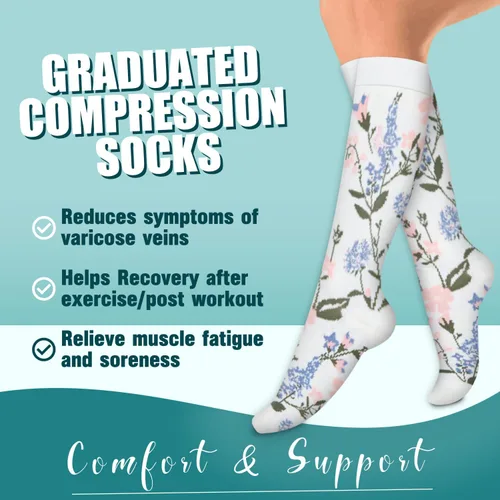 Miniatura 58 de Laite Hebe 4 pares de calcetines de compresión para mujeres y hombres, el mejor apoyo para enfermeras, correr, atletismo