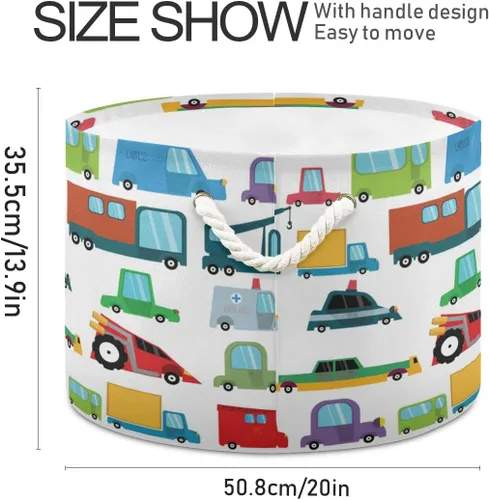 Miniatura 2 de senya Cesta de almacenamiento grande plegable bolsa de ropa redonda plegable de tela para ropa sucia cesta de lavado plegable para niños coches