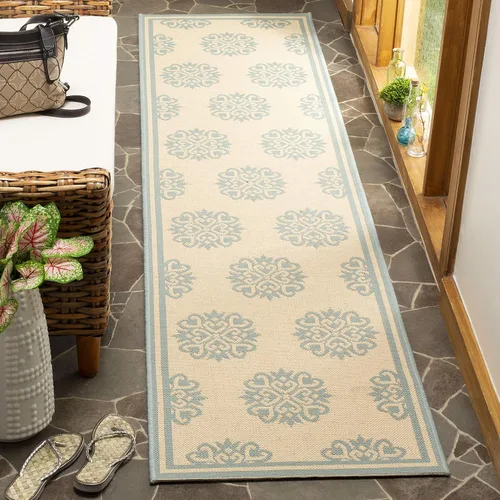 Miniatura 21 de SAFAVIEH Alfombra lavable al aire libre Linden Collection – 6'7" cuadrada, crema y beige, no desprende pelusa y fácil de limpiar, ideal para patio