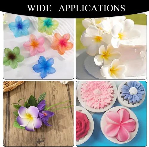 Miniatura 6 de Frangipani Flowers - Molde de silicona para chocolate, moldes de mousse de plumeria para hornear, 2 paquetes de 12 cavidades de 8.6 x 5.5 x 0.94
