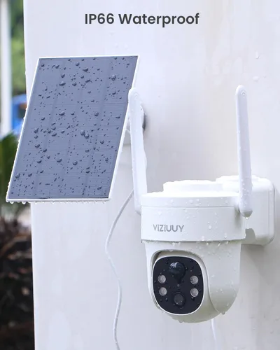 Miniatura 6 de Paquete de 2 cámaras de seguridad solares inalámbricas para exteriores, cámaras de seguridad 2K inalámbricas para exteriores con tarjeta SD de 64 GB