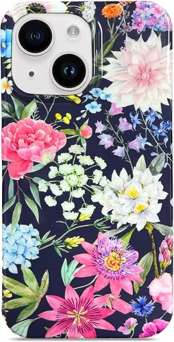 Miniatura 9 de J.west Funda compatible con iPhone 14, suave, a prueba de golpes, bonita funda protectora floral para mujer, diseño de patrón de flores de jardín