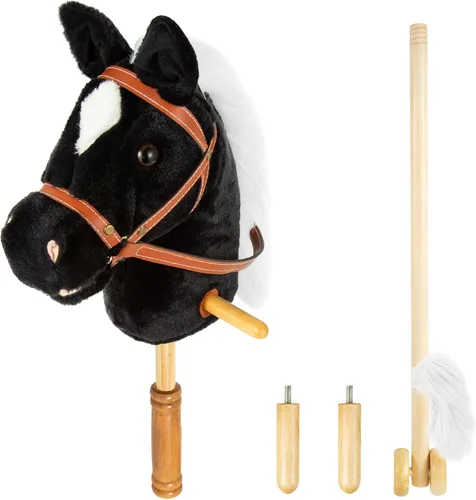 Stick Hobby - Juguete para montar a caballo, caballo de peluche para niños a partir de 3 años, juguete divertido de montar con ruedas de madera y