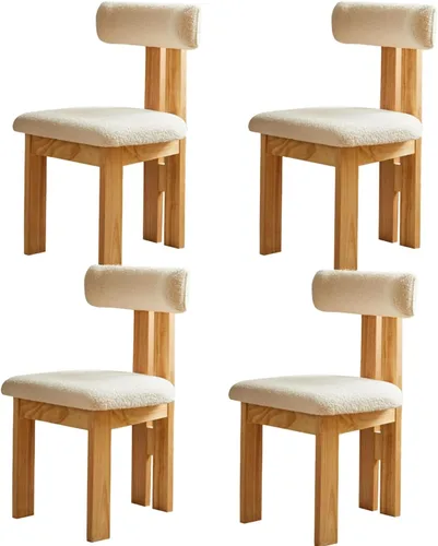 Miniatura 11 de Sillas de comedor modernas tapizadas, sillas de cocina con marco de madera maciza, silla de sala de estar, cómodo soporte de respaldo alto para sala