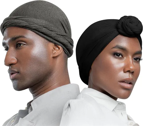 Miniatura 16 de Turbante Halo con Forro de Satén de Seda Envolvente de Cabeza Preajustado Gorro de Calavera para Hombres y Mujeres Gorro para Dormir Cubierta