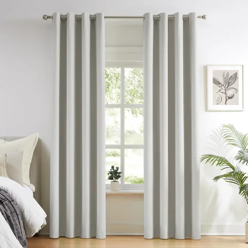 Miniatura 11 de Melodieux - Cortinas opacas para dormitorio color azul claro, cortinas oscuras de 72 pulgadas de largo, juego de 2 paneles, 100% de algodón