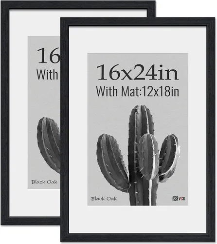 Miniatura 23 de VCK Portarretratos de 5 x 7, 2 unidades, grano de madera natural, roble negro y vidrio HD, para fotos de 4 x 6 con paspartú o 5 x 7 sin paspartú