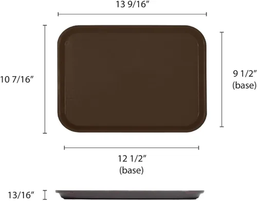 Miniatura 5 de TrueCraftware - Bandeja de comida rápida de 10 1/2 pulgadas x 13 5/8 pulgadas, juego de 12 bandejas de comida rápida para cafetería, juego de Marrón