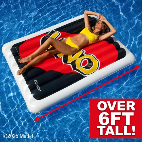Miniatura 2 de Flotador de piscina Uno - Tarjeta inflable gigante de reversa, flotante para piscina, playa y lago, balsa de vinilo duradera, 6 pies de alto