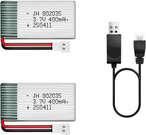Miniatura 12 de HAWK'S WORK 2 Piezas de Batería Lipo de 3.7V, Batería de Polímero de Litio Recargable de 300 mAh para Todos los Modelos de Avión RC, Helicóptero